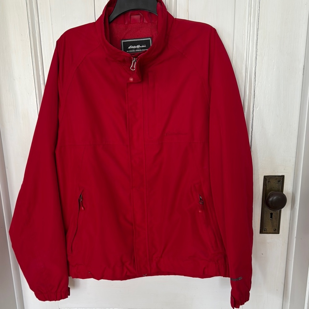 Eddie Bauer Red Windbreaker Full-Zip Jacket